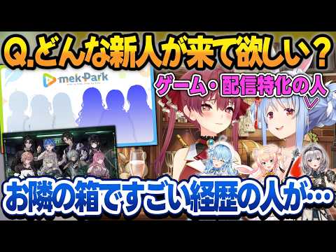 『どんな新人が来てほしい?』という質問に答えるぺこマリ＋『mekPark』を見たホロメンの反応まとめ【兎田ぺこら/宝鐘マリン/桃鈴ねね/雪花ラミィ/白銀ノエル/ホロライブ/切り抜き】 サムネイル